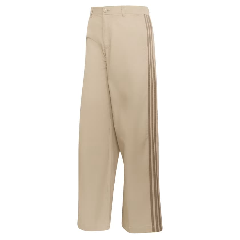 adidas Men's 3 STRIPES PLEATED PANTS - Khaki Three - Size 35 - Image 6