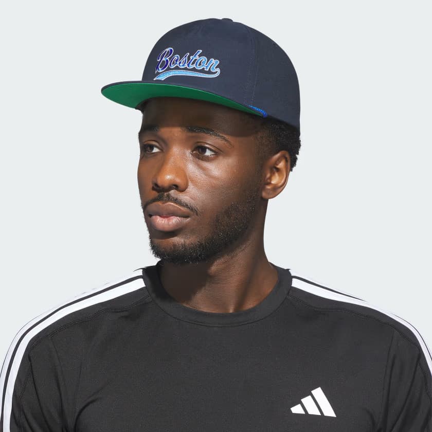 adidas Men's Unisex BAA Script 5-Panel Strapback - Aurora Ink/Blue/Yellow - Image 2