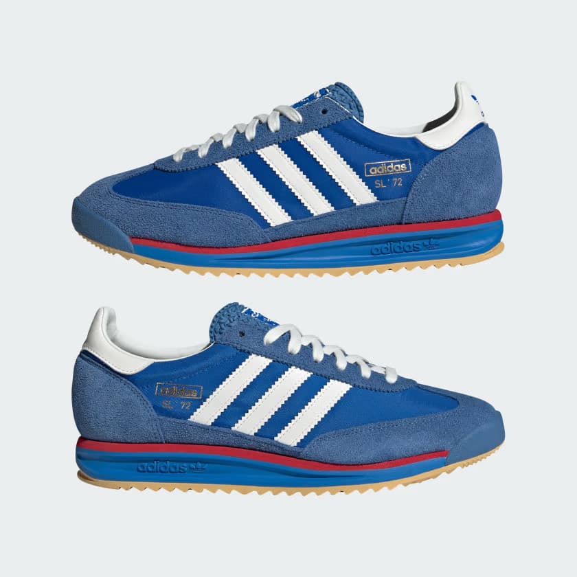 adidas Men's SL 72 RS Shoes - Blue/Core White/Better Scarlet - Size 4 - Image 7