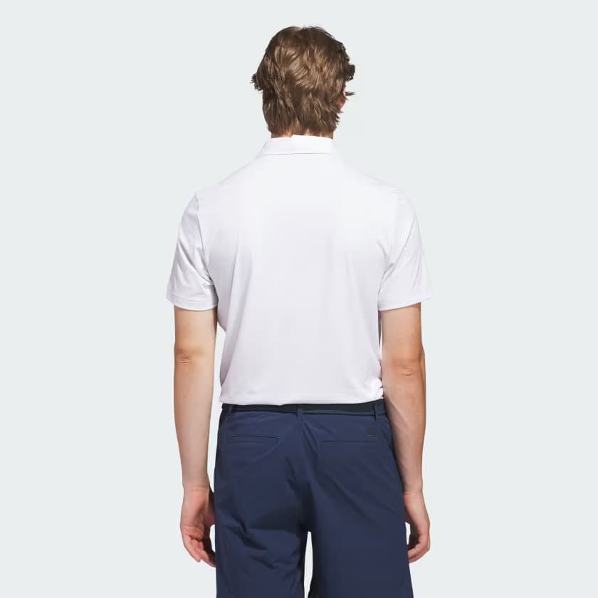 adidas Men's ULTIMATE365+ GO-TO PRINT POLO SHIRT - White/Grey Three - Size M - Image 2