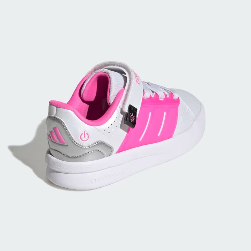 adidas Kids' LIGHTORAMA COURT SHOES - Cloud White/Lucid Pink - Size 2.5 - Image 6