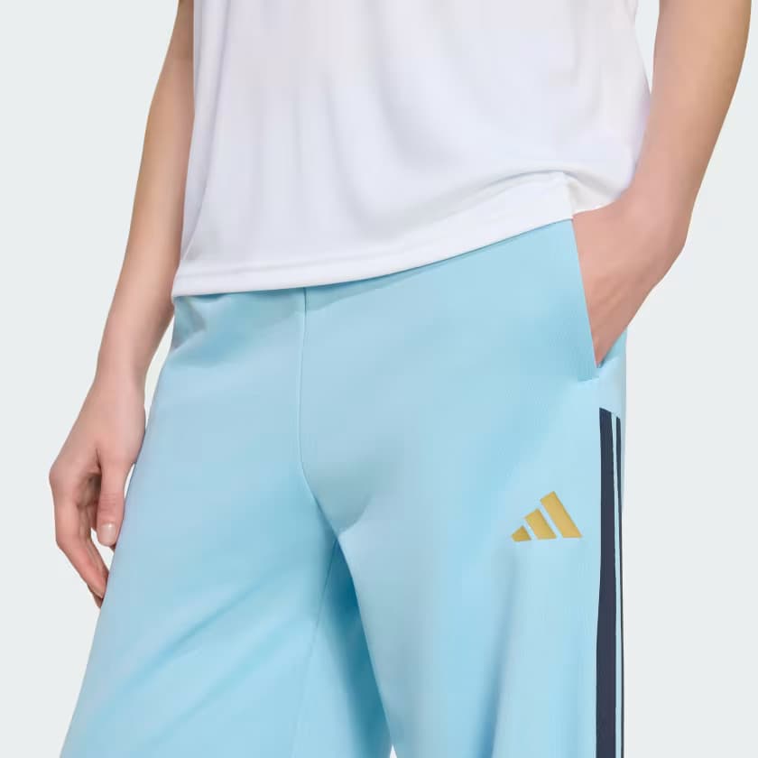 adidas Women's House of Tiro Pants - Icey Blue/Hazy Beige/Night Navy - Size M - Image 4