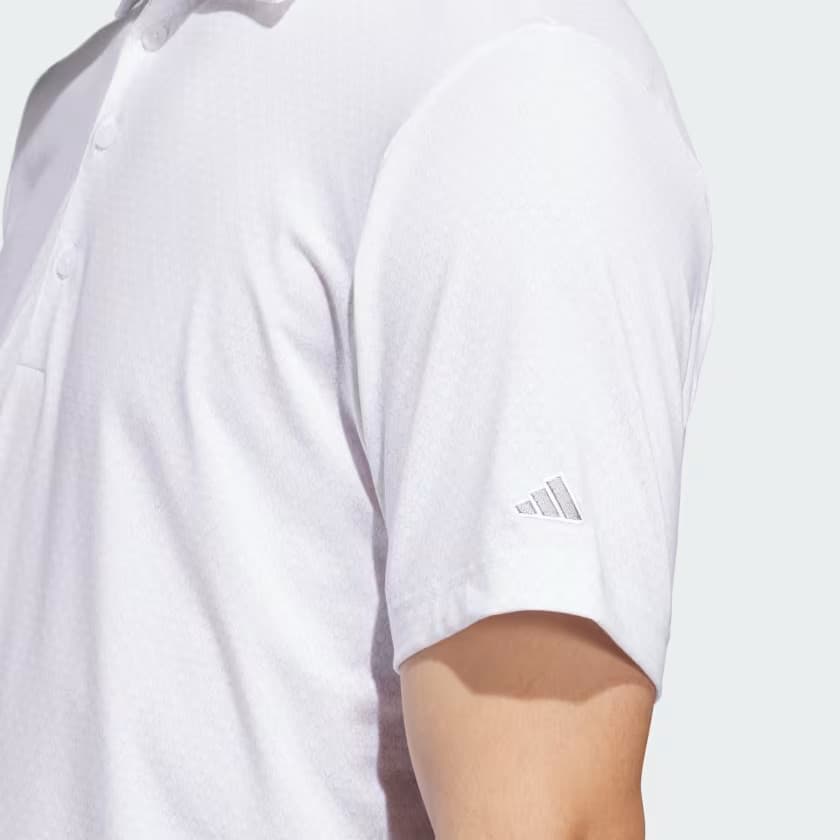 adidas Men's ULTIMATE365+ GO-TO PRINT POLO SHIRT - White/Grey Three - Size M - Image 5