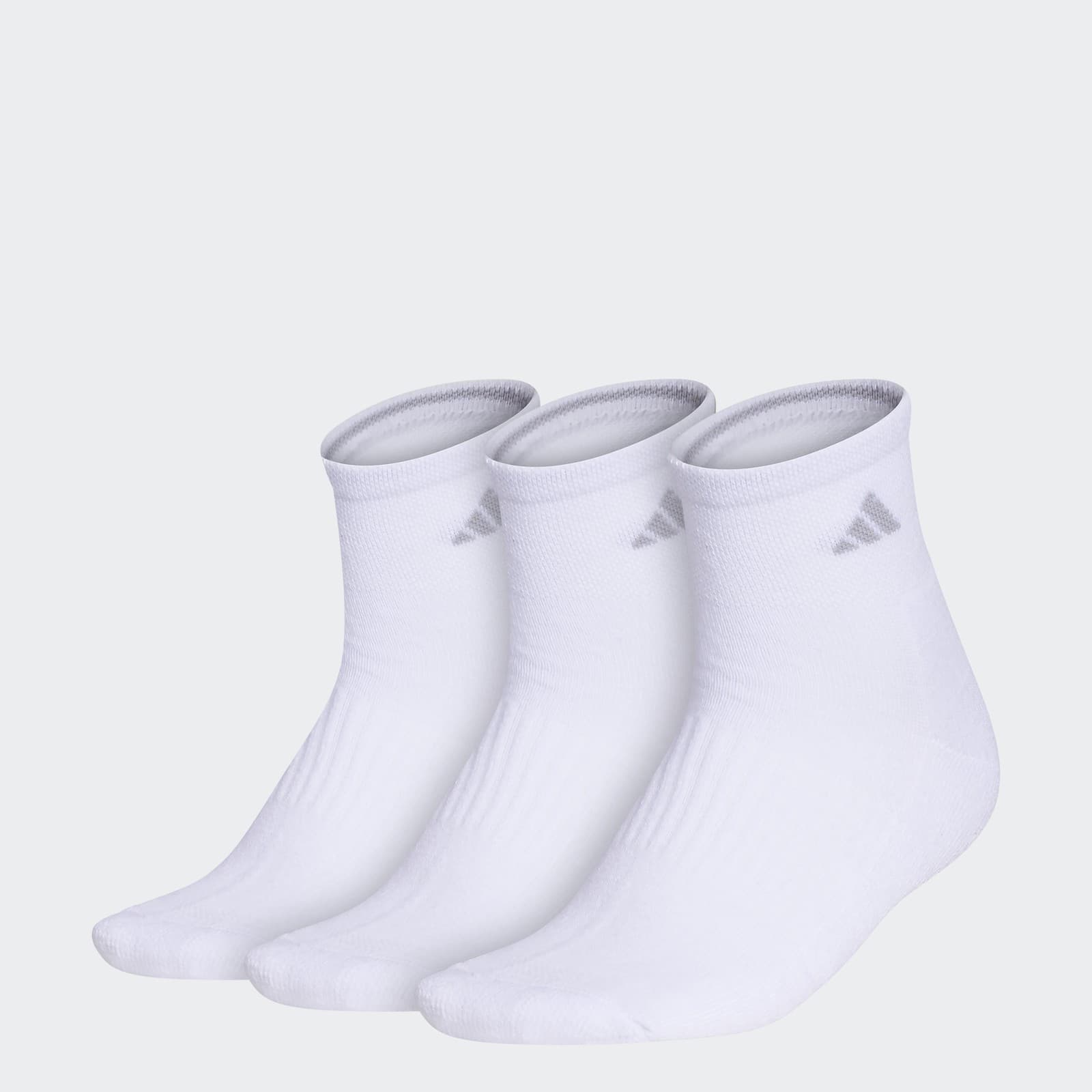 adidas Women's Cushioned Quarter Socks 3 Pairs - White/Clear Onix - Size M - Image 1