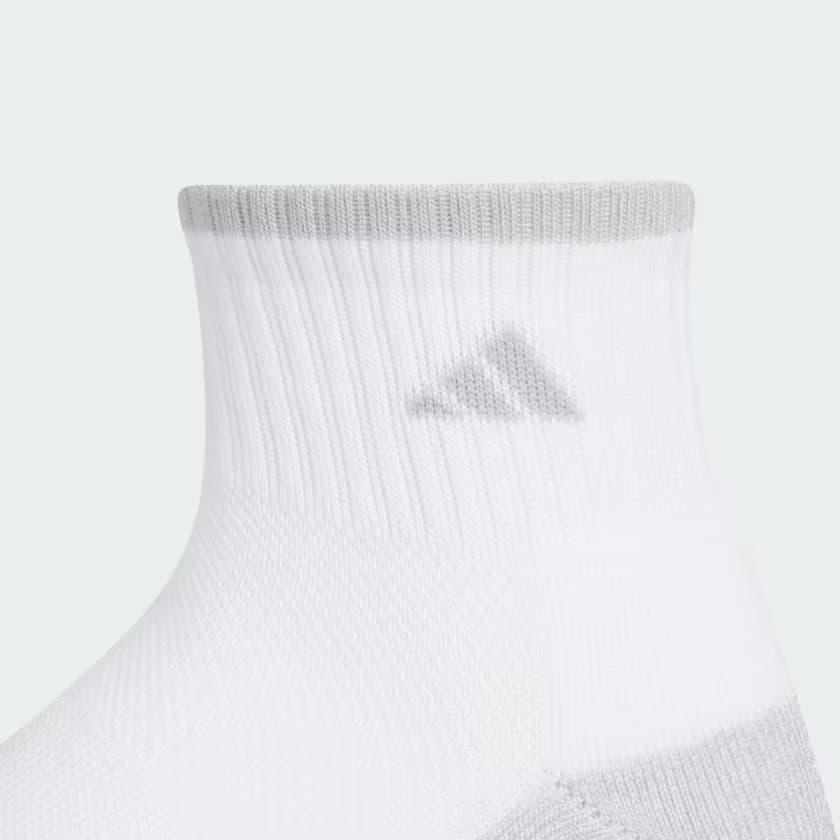 adidas Men's M CUSHIONED X 4 3-PACK QUARTER SOCKS - White/Clear Onix - Size L - Image 3