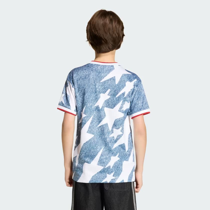 adidas Kids' Denim Graphic Jersey Kids - White/Dark Blue - Size M - Image 4