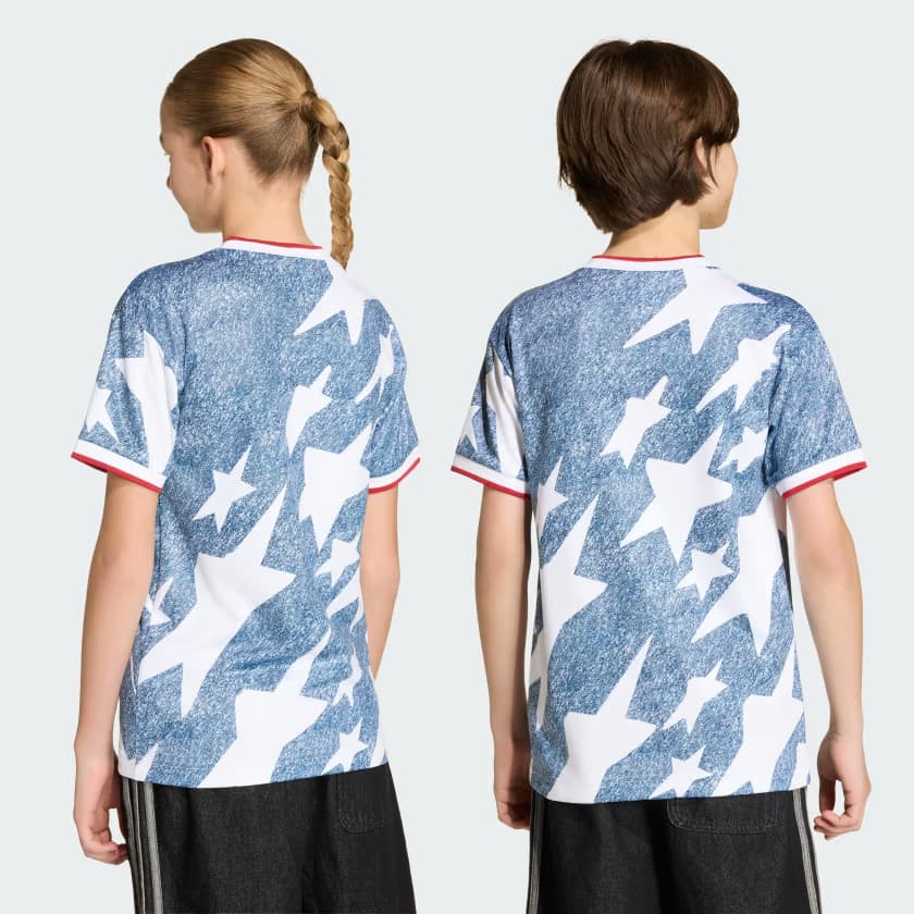adidas Kids' Denim Graphic Jersey Kids - White/Dark Blue - Size M - Image 2