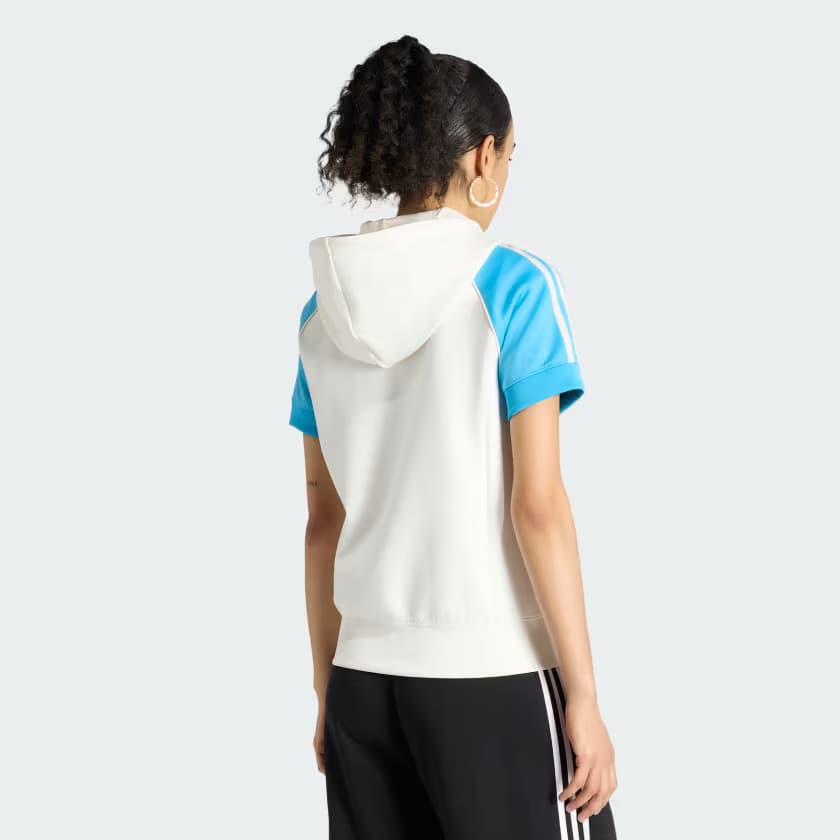adidas Women's VINTAGE SUPERSTAR TRACK TOP - Off White/App Sky Rush - Size 2XL - Image 2