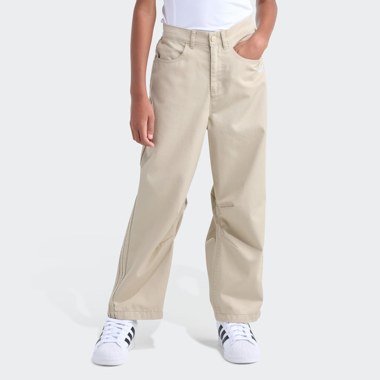 adidas Kids' TWILL OG PANT - Stone Khaki - Size S - Image 1