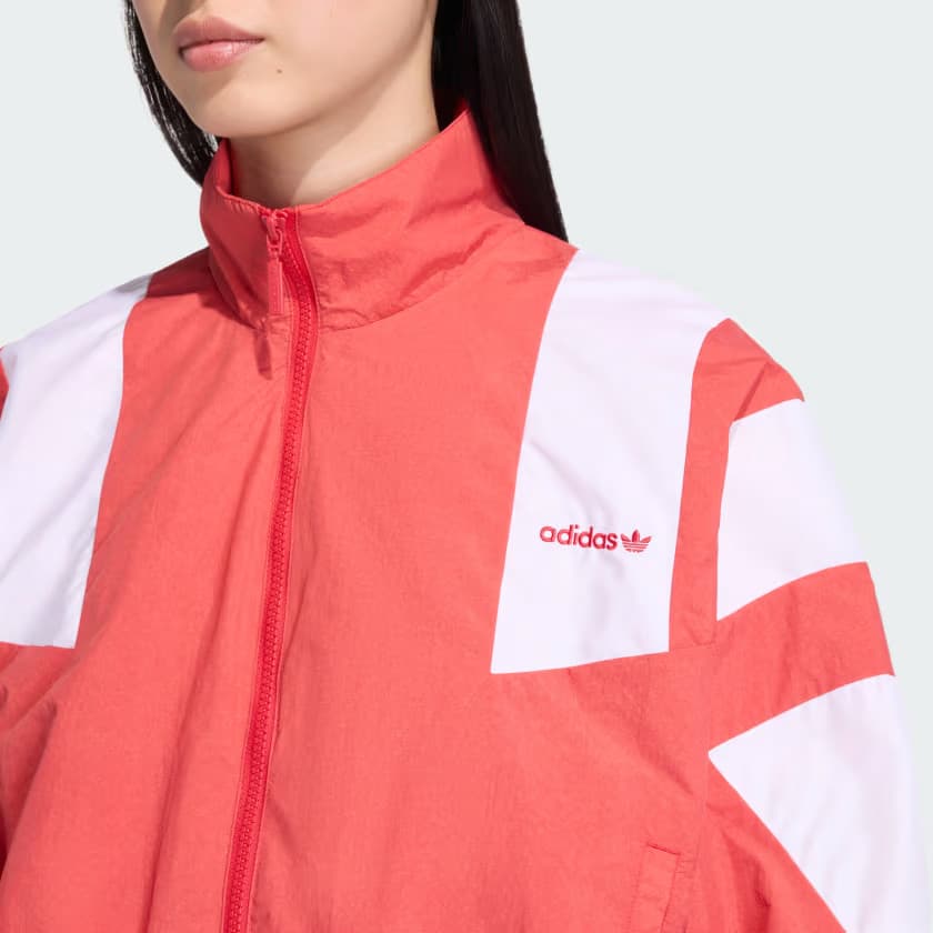 adidas Women's BLOCKED WASHED ZIPPED TRACKTOP - Better Scarlet - Size XS - Image 4