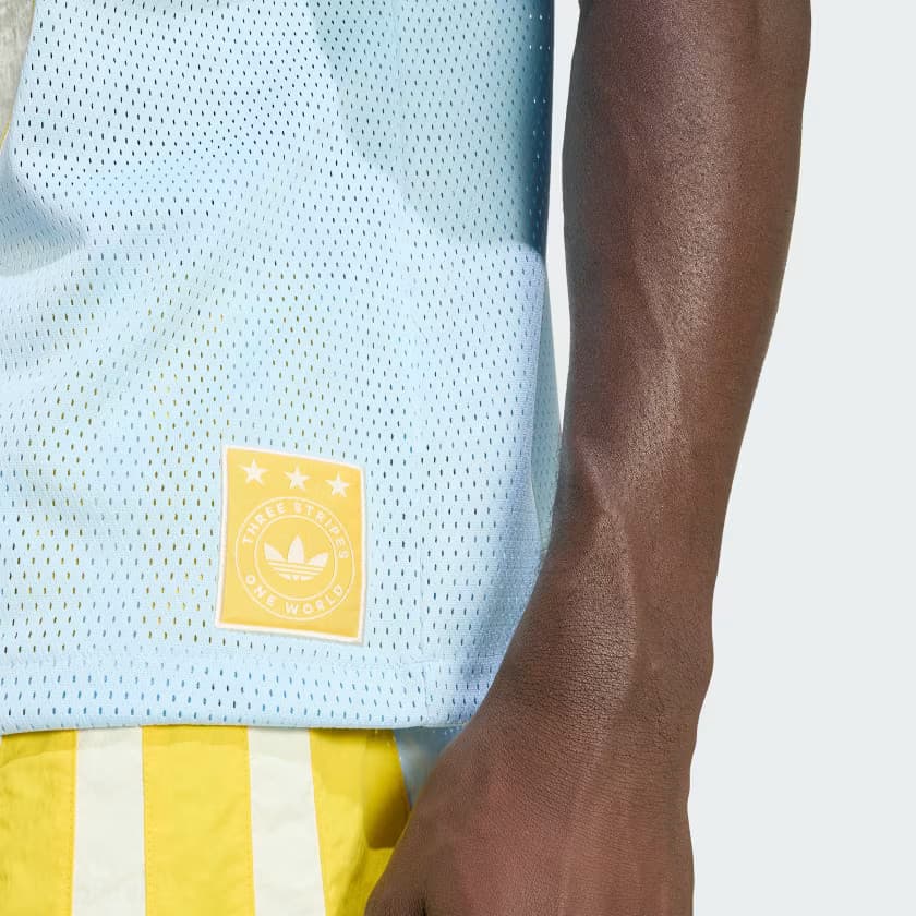 adidas Men's ORIGINALS FOOTBALL JERSEY - Ice Blue - Size XL - Image 5
