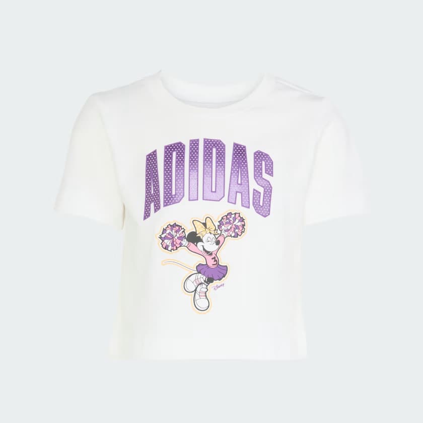 adidas Kids' DISNEY MINNIE T-SHIRT SET - White/Semi Ice Tangerine - Size 2XS - Image 6