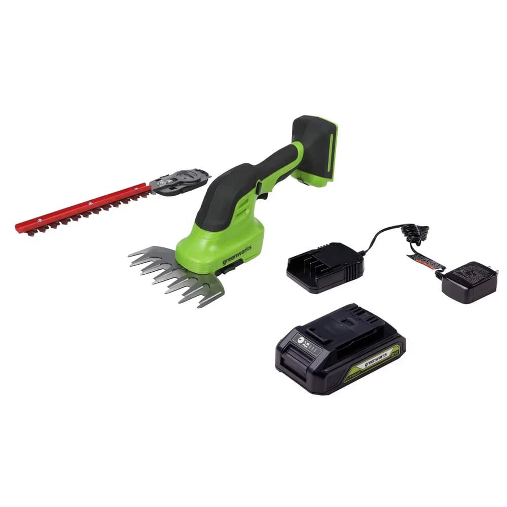 Greenworks 8" Shear Shrubber Hedge Trimmer - Image 1