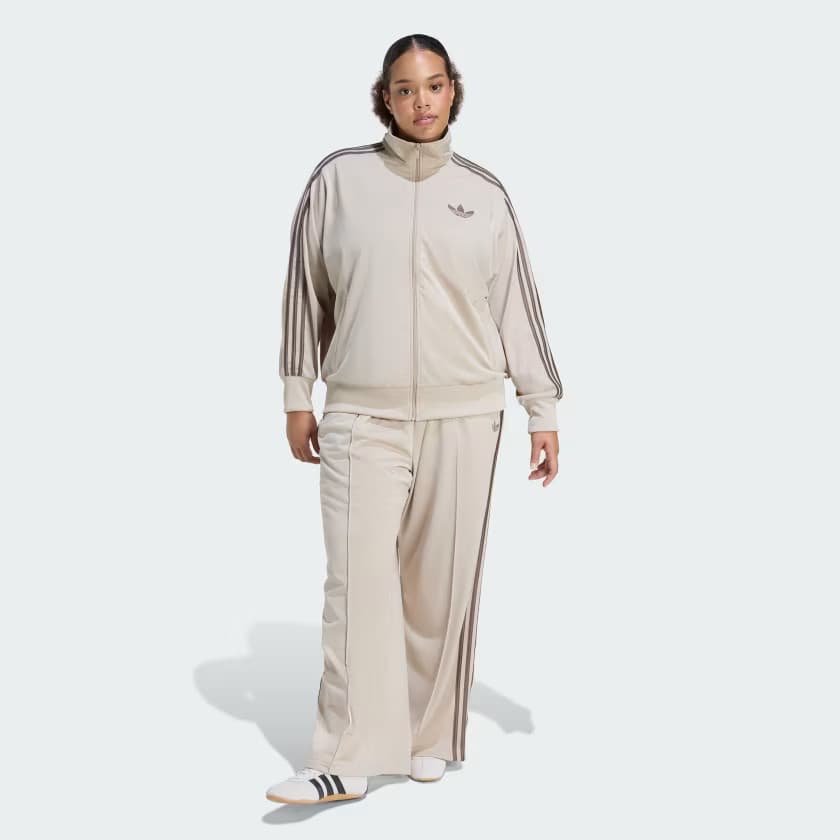 adidas Women's FIREBIRD LOOSE TRACK PANTS - Stone Khaki/Earth Strata - Size 2X - Image 3