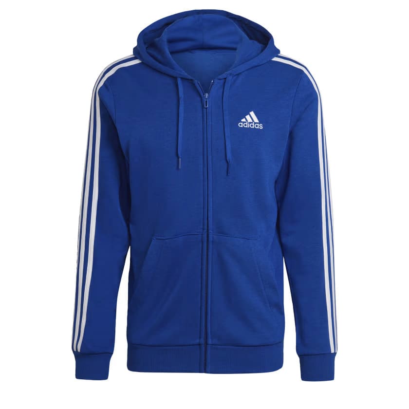 adidas Men's Essentials French Terry Hoodie - Black/White - Size 3XLT Big & Tall - Image 2