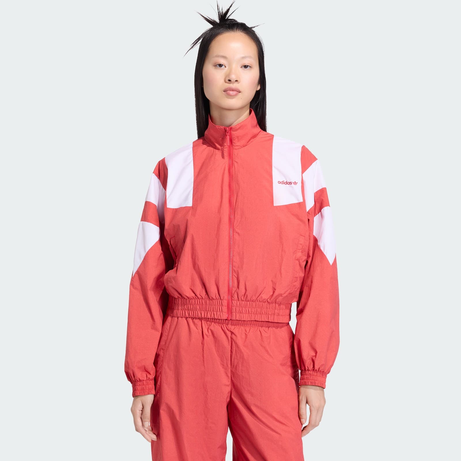 adidas Women's BLOCKED WASHED ZIPPED TRACKTOP - Better Scarlet - Size XS - Image 1