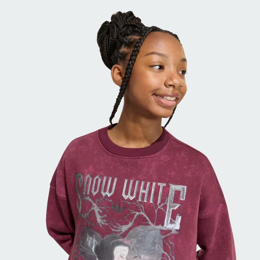 adidas Kids' DISNEY VILLAINS OVERSIZED HOCKEY CREW TEE - Maroon - Size S - Image 4