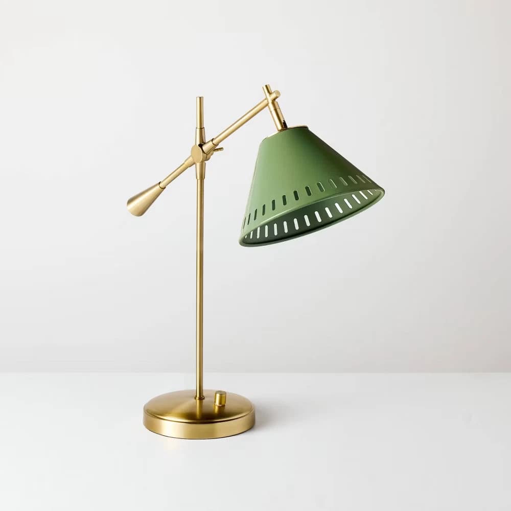 Hinge Desk Table Lamp Green/Brass - Hearth & Hand with Magnolia - Image 1