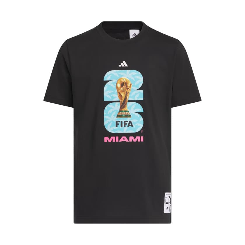 adidas Kids' FIFA World Cup 26™ Host City Miami Graphic T-Shirt - Black - Size L - Image 5