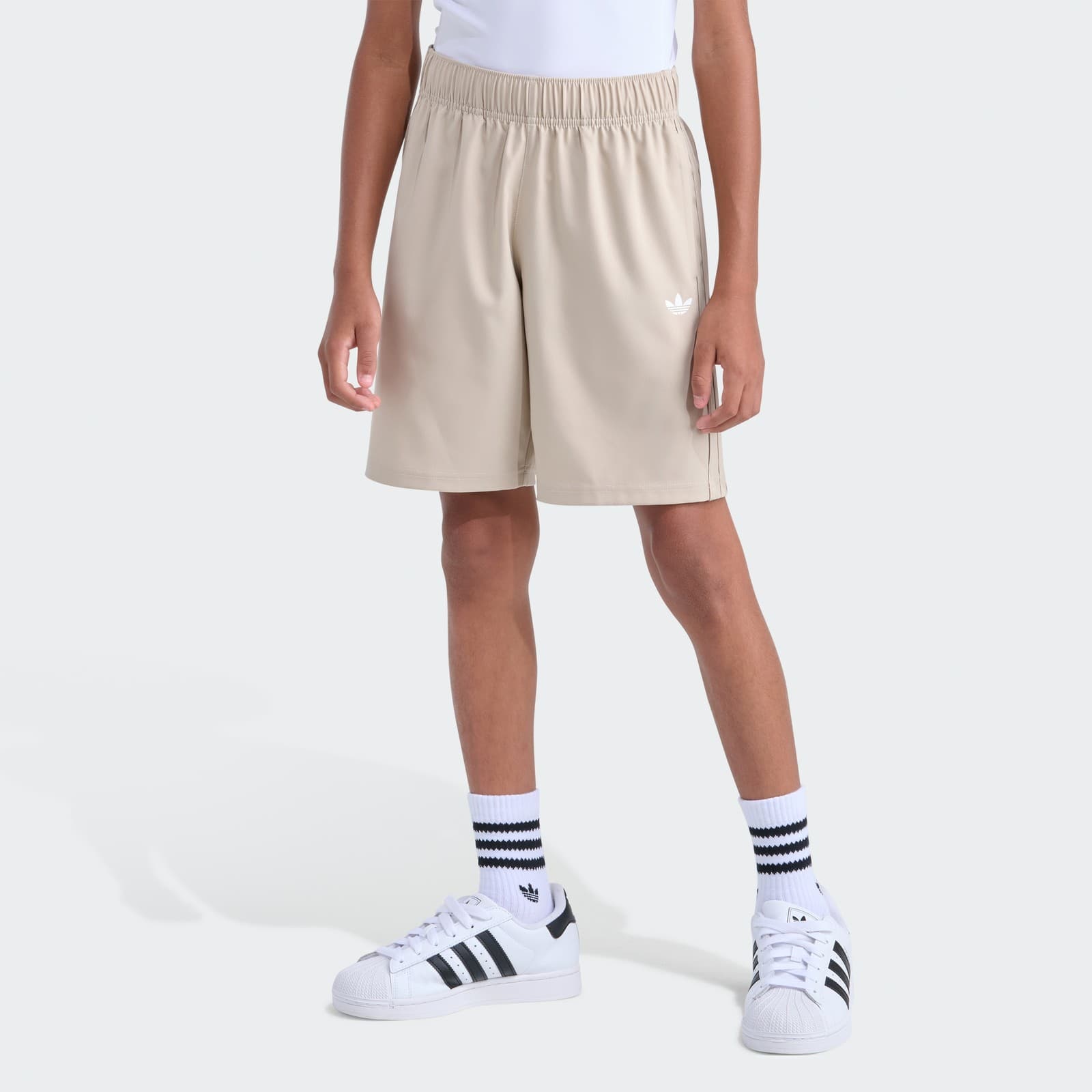 adidas Kids' 3S WOVEN SHORT - Stone Khaki - Size S - Image 1