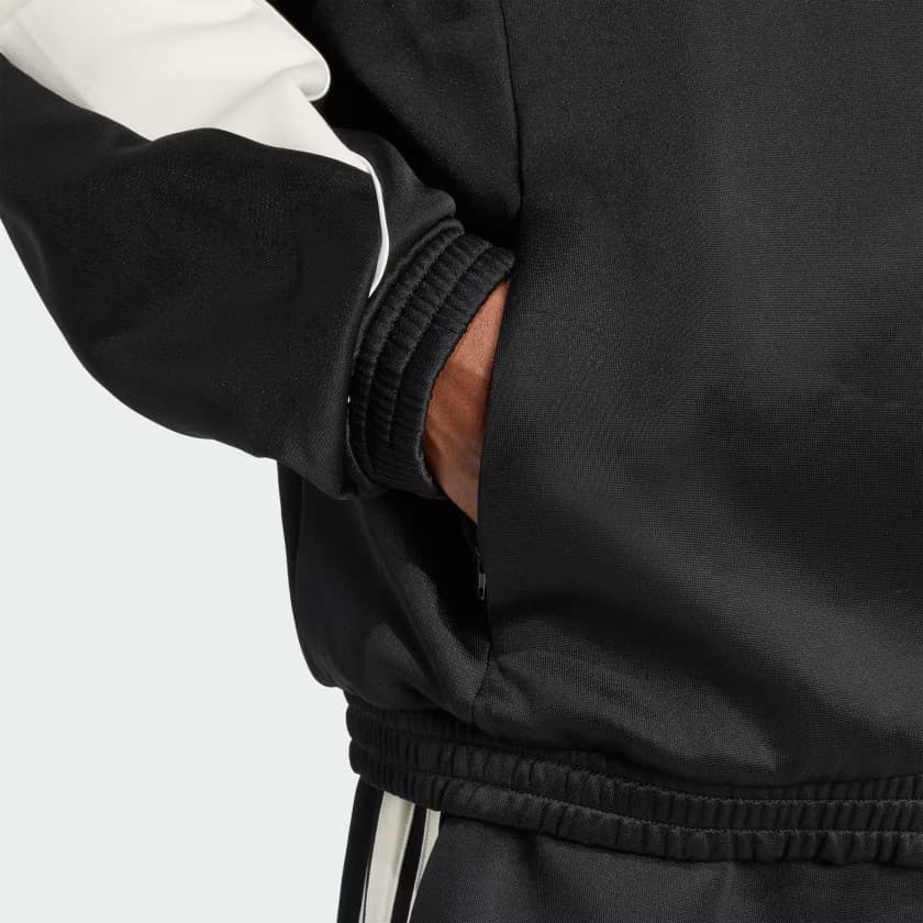 adidas Men's Stadium Tracktop - Black/Off White - Size L - Image 4