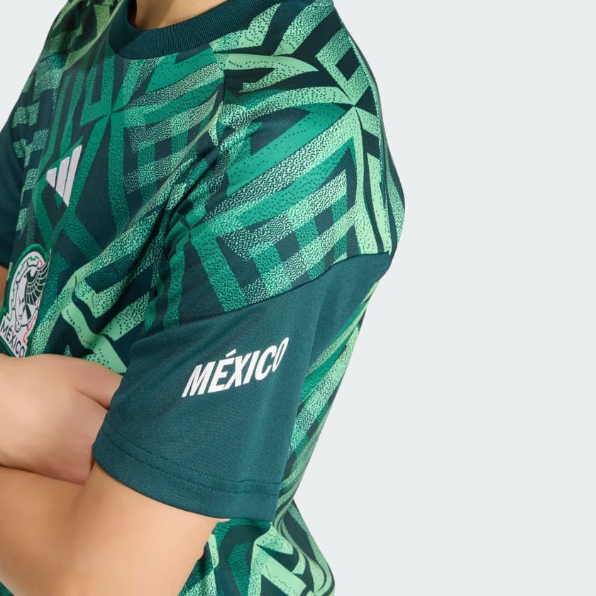 adidas Kids' Mexico 26 Home Kids Pre Match Jersey - Aurora Ivy - Size S - Image 7