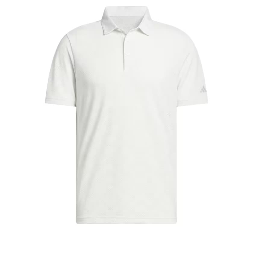 adidas Men's ULTIMATE365 JACQUARD POLO SHIRT - White/Grey Two - Size XL - Image 7