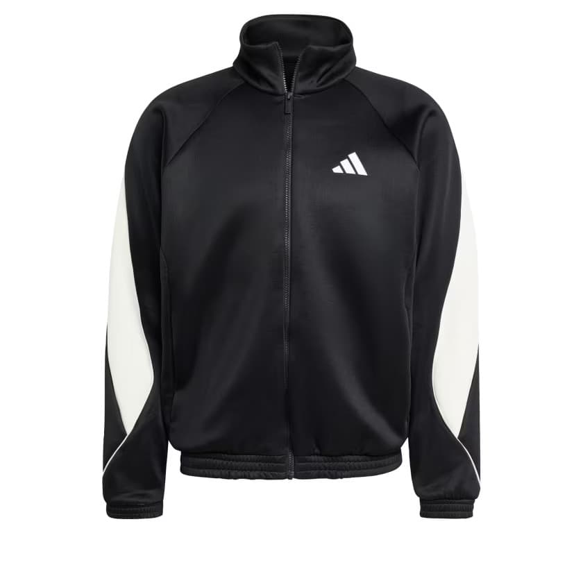 adidas Men's Stadium Tracktop - Black/Off White - Size L - Image 6