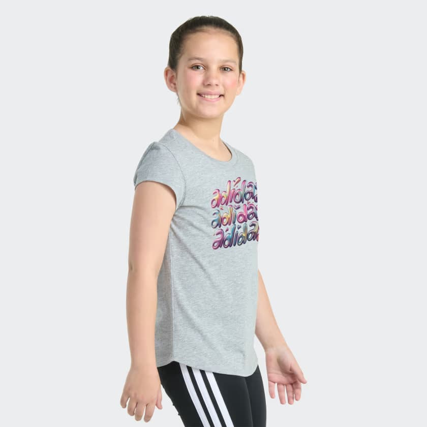adidas Kids' HTR ESSENTIAL TEE LLC - Medium Grey Heather - Size L - Image 3