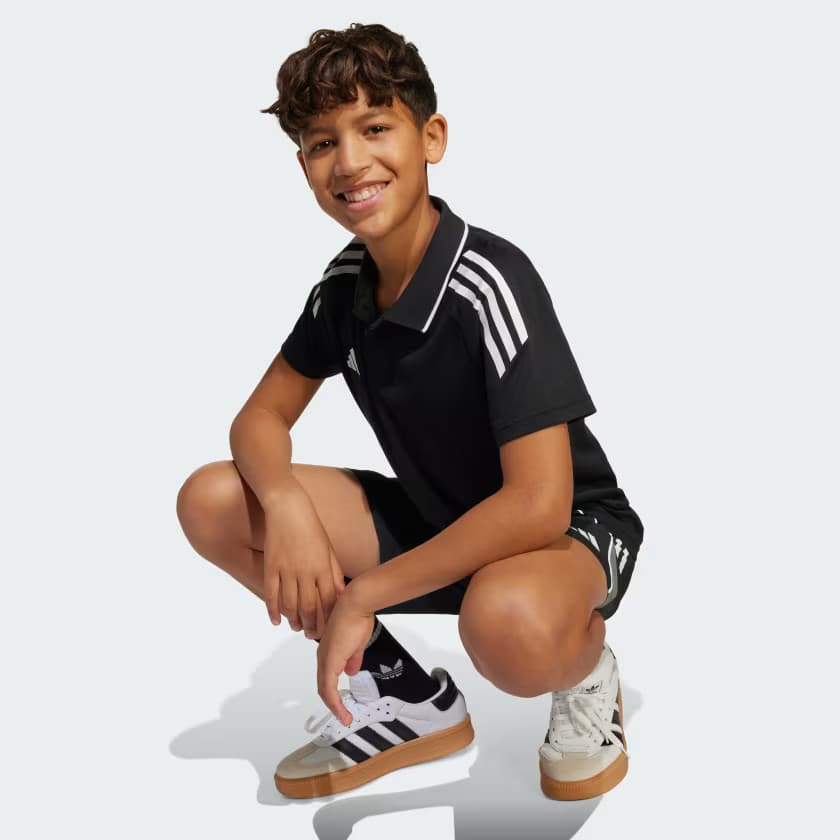adidas Kids' Tiro25 Competition Polo Shirt - Black/White - Size M - Image 4