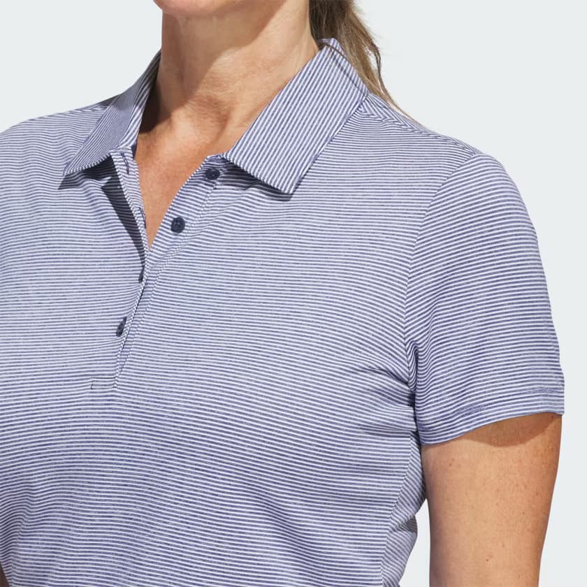 adidas Women's Ottoman Short Sleeve Polo Shirt - Collegiate Navy - Size L - Image 4
