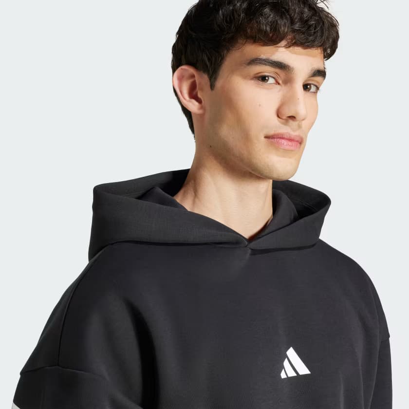 adidas Men's Future Icons 3-Stripes Hoodie - Black - Size M - Image 4