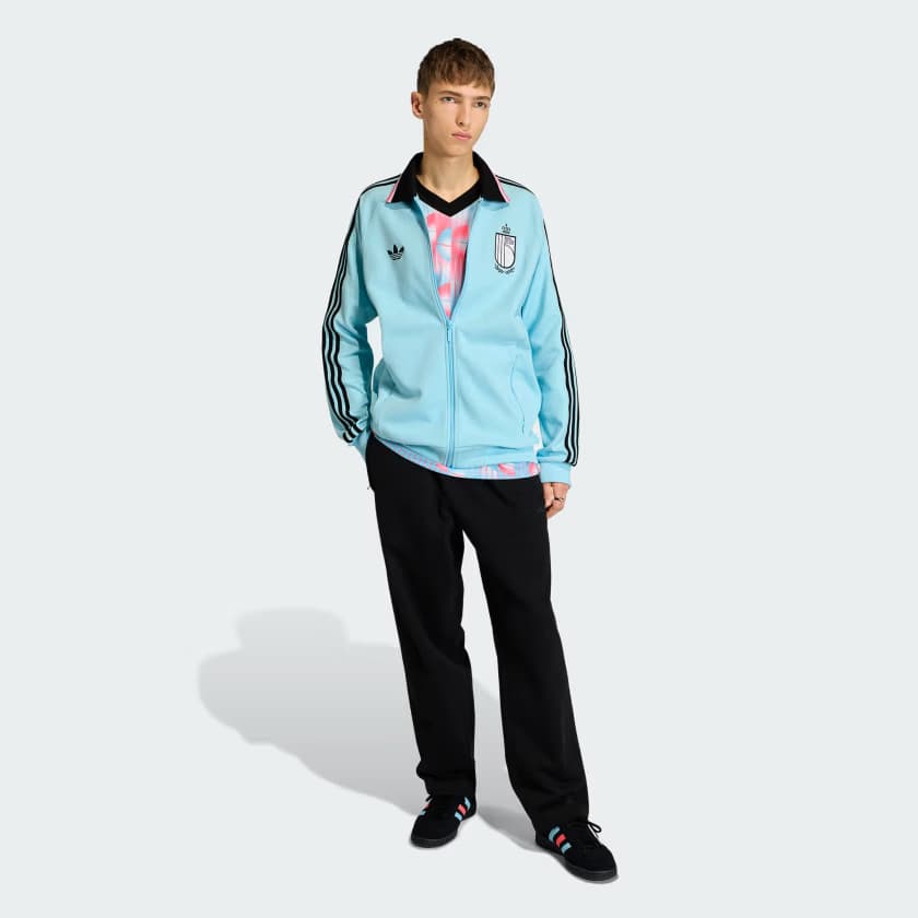 adidas Men's Belgium Away Anthem Jacket - Frozen Blue - Size 2XL - Image 3