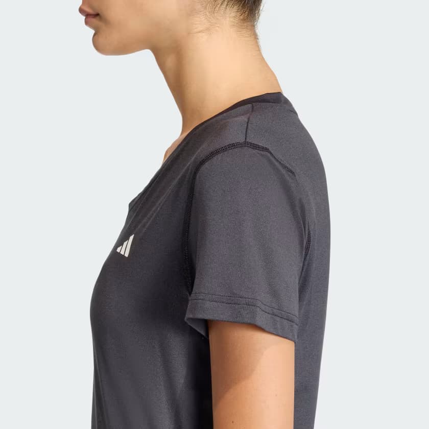 adidas Women's Workout Essentials V-Neck T-Shirt - Black - Size XL - Image 6