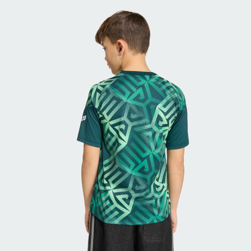 adidas Kids' Mexico 26 Home Kids Pre Match Jersey - Aurora Ivy - Size S - Image 4