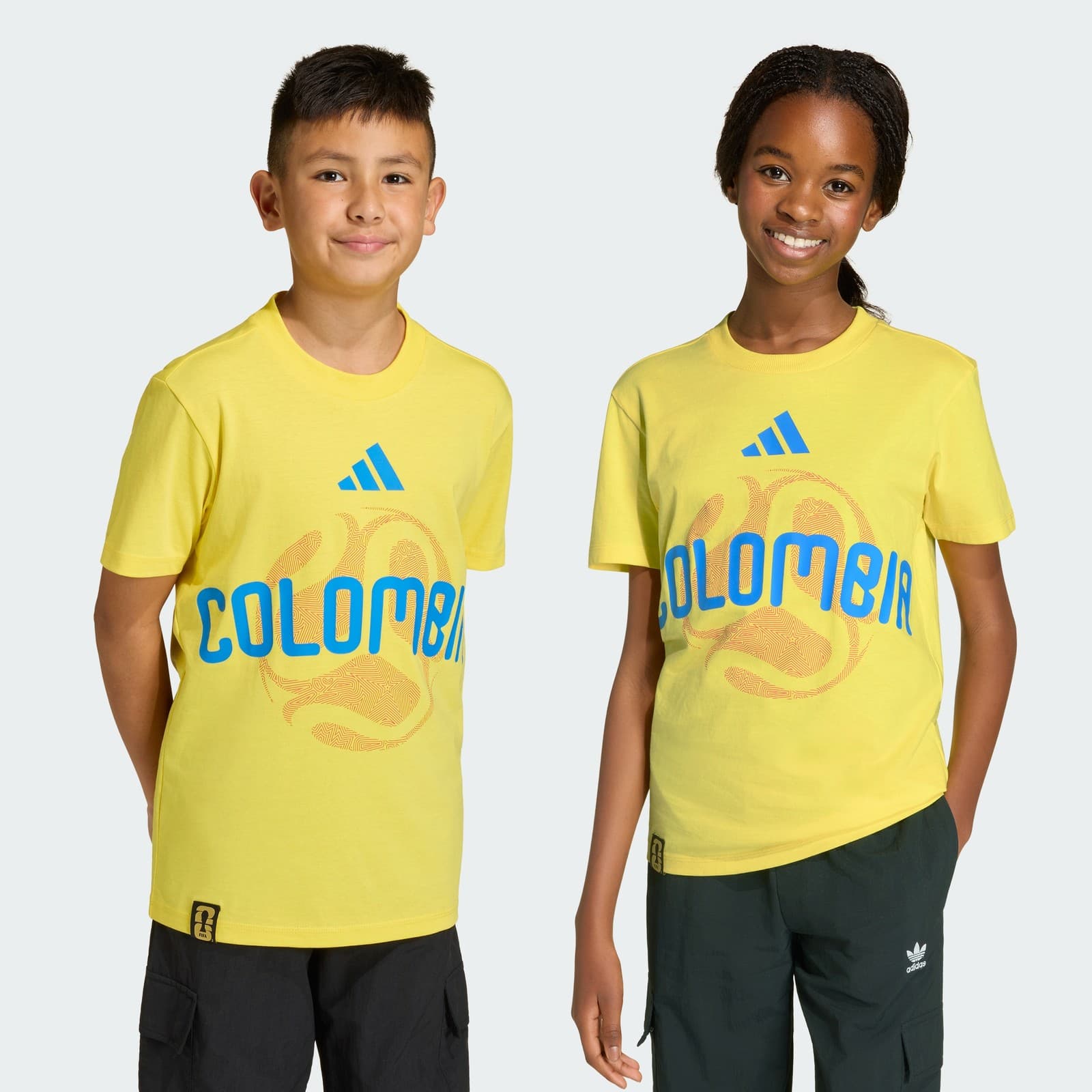 adidas Kids' FIFA World Cup 26™ Colombia T-Shirt - Impact Yellow - Size M - Image 1