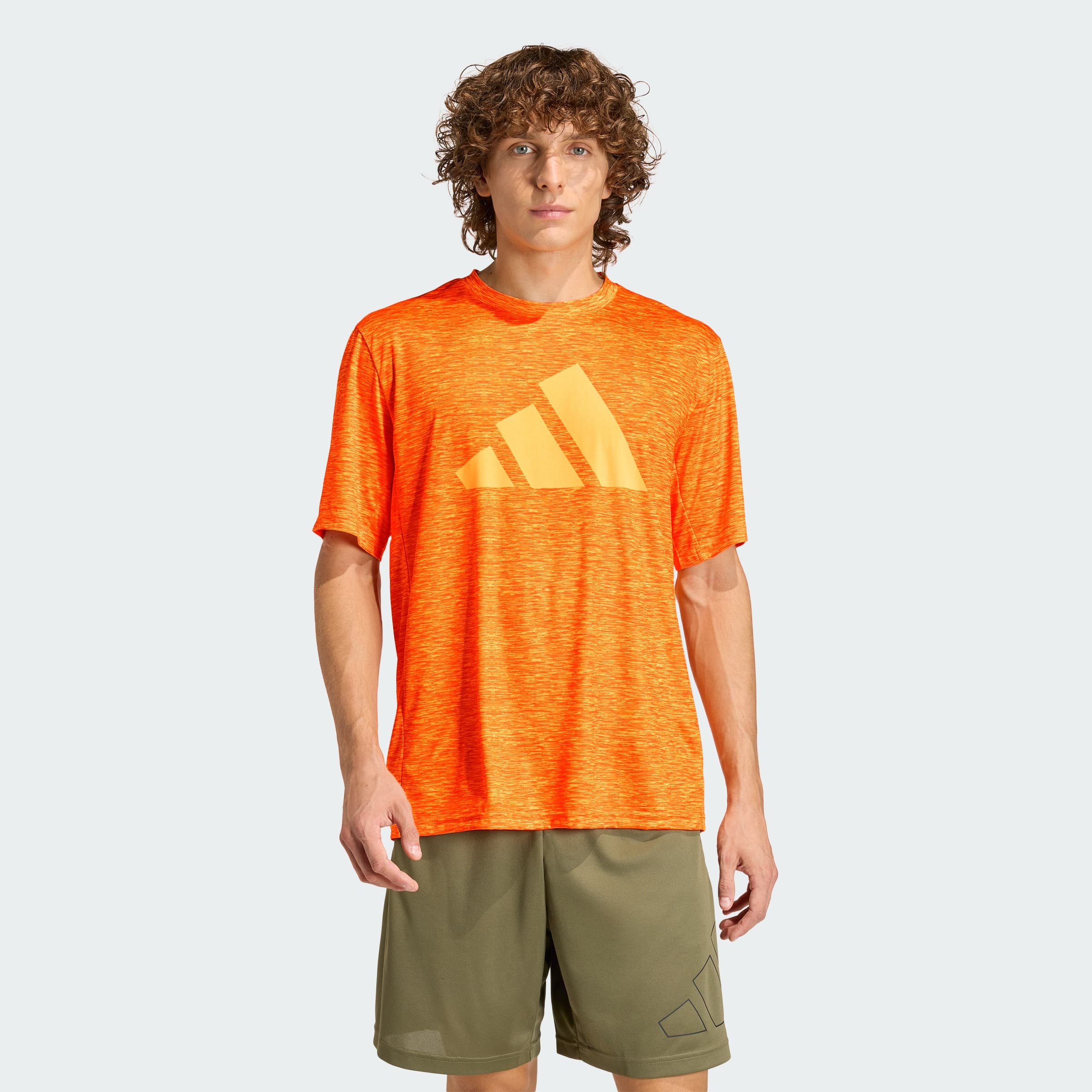 adidas Men's WORKOUT ESSENTIALS T-SHIRT - Pure Tangerine Mel. - Size XL - Image 1