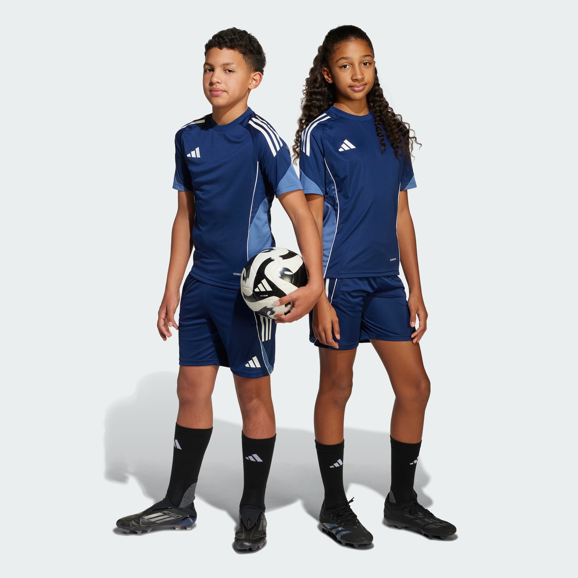 adidas Kids' Tiro 25 Competition Shorts - Team Navy Blue 2/Crew Blue - Size L - Image 1