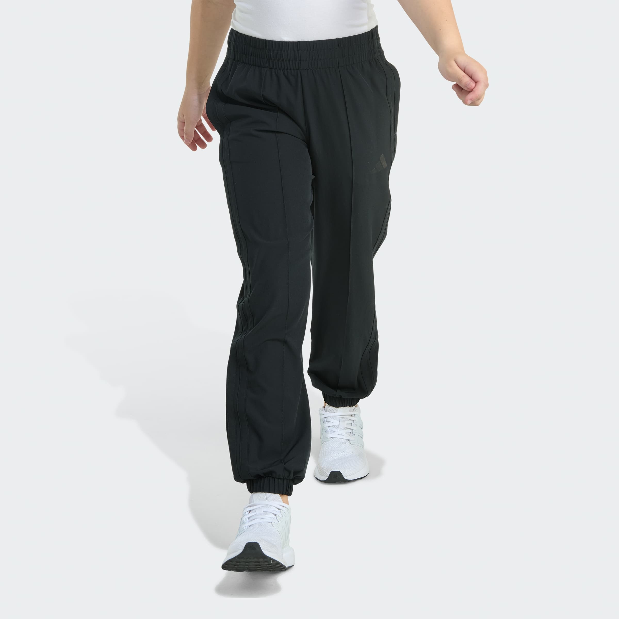 adidas Kids' Elastic Waistband Woven 3-Stripe Pant - Black - Size XL - Image 1