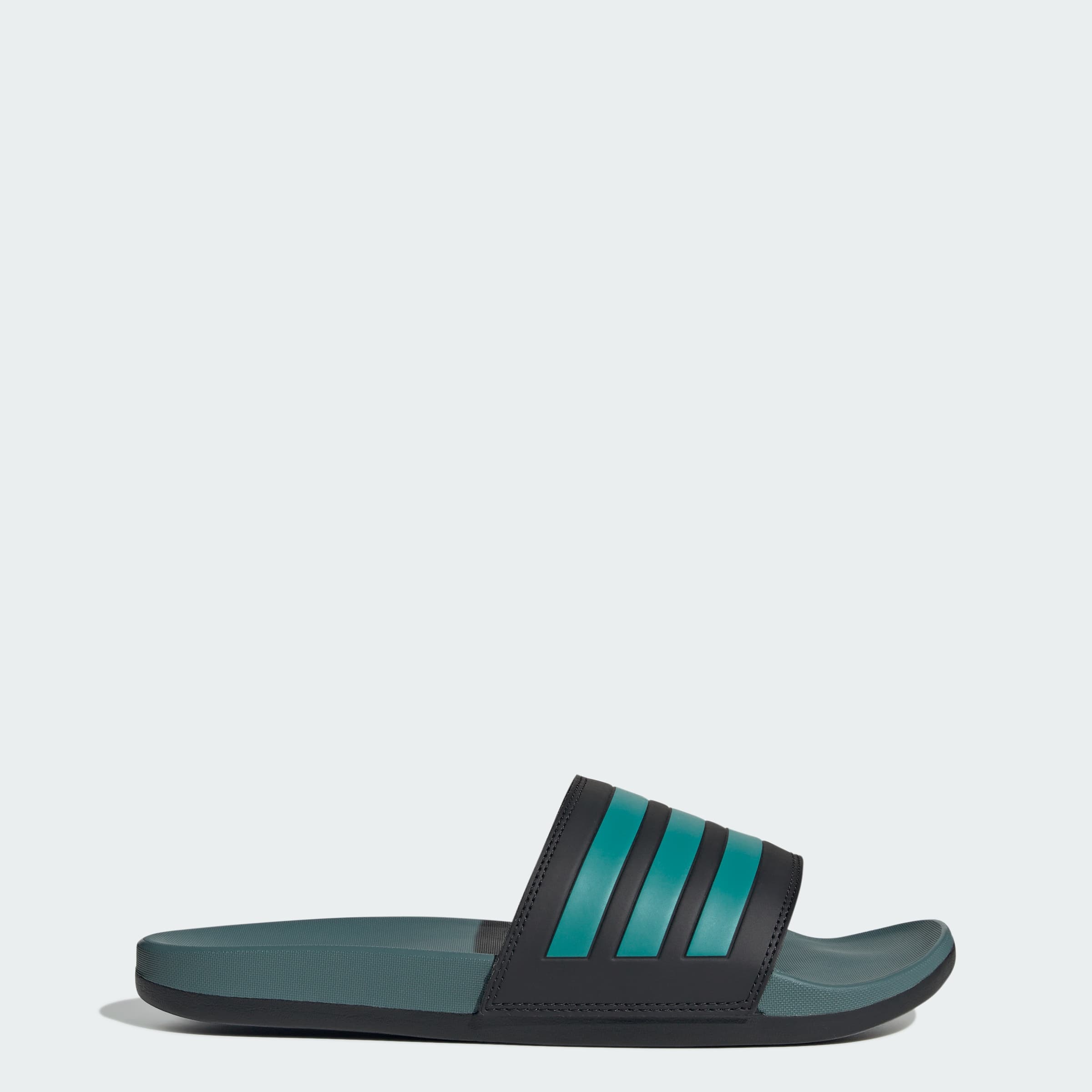 adidas Men's Adilette Comfort Slides - Core Black/Pure Teal - Size 8 - Image 1