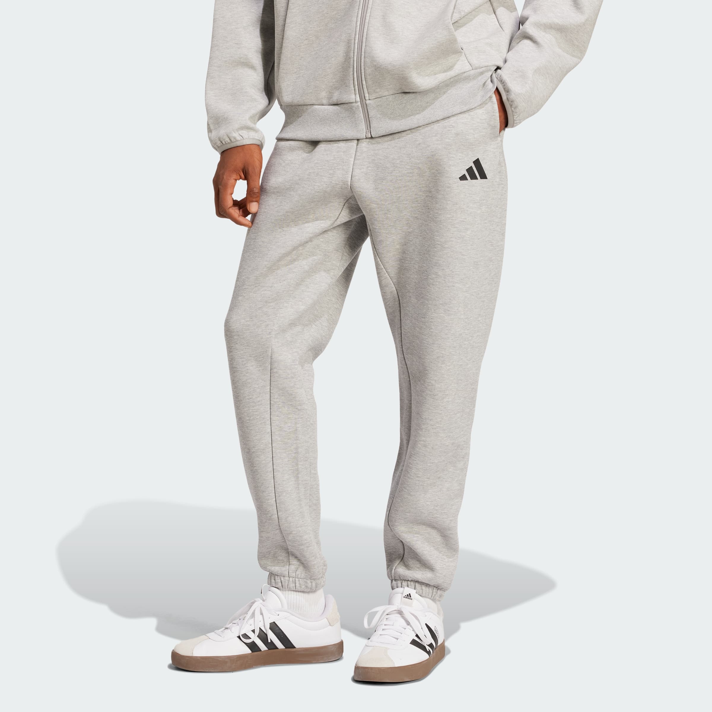 adidas Men's Future Icons Small Logo Pants - Medium Grey Heather - Size S - Image 1