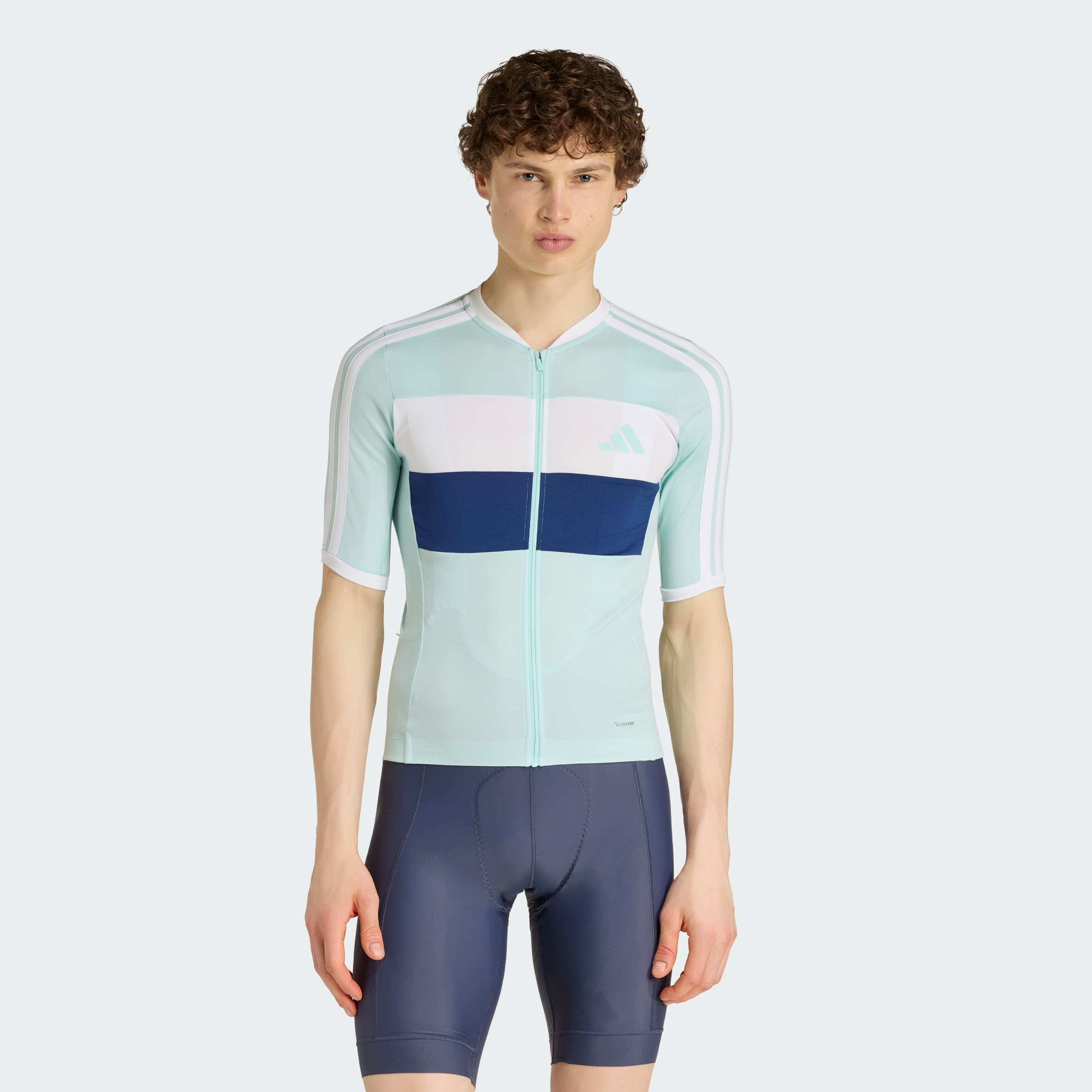 adidas Men's TEMPO MERINO CYCLING JERSEY - Semi Flash Aqua - Size XL - Image 1