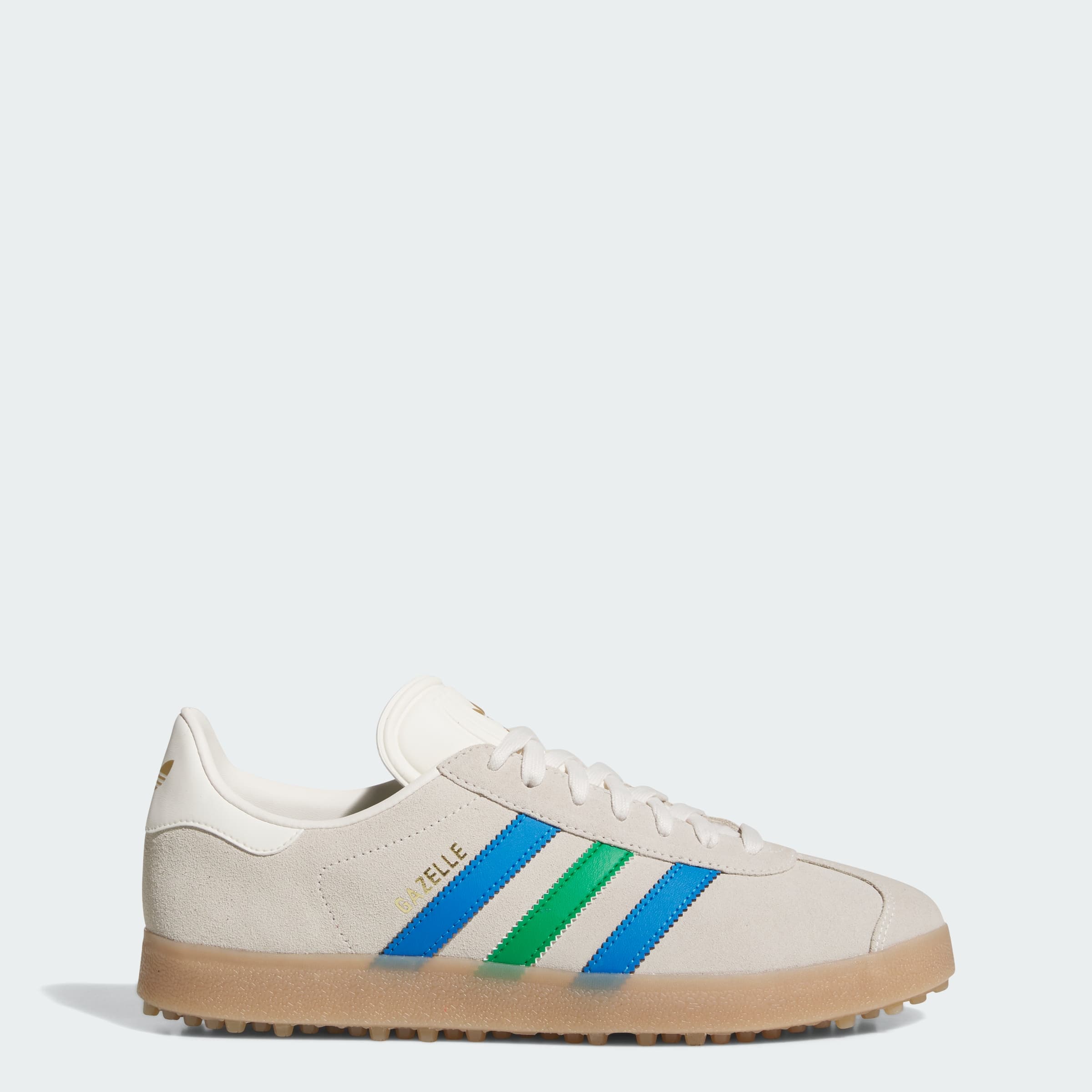 adidas Men's Gazelle Spikeless Golf Shoes - Chalk White/Green/Blue Bird - Size 7 - Image 1