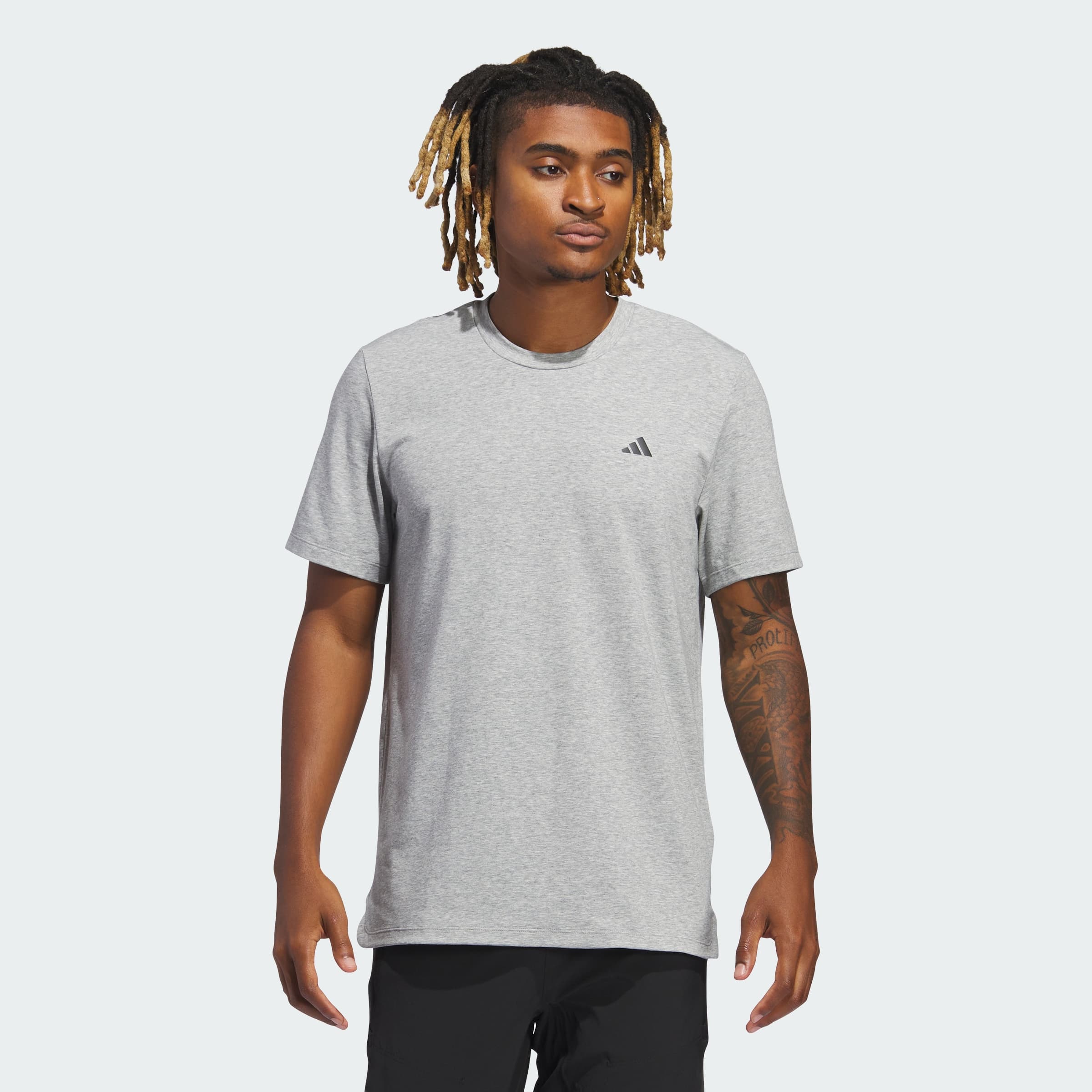 adidas Men's Axis AEROREADY Tee - Medium Grey Heather - Size 3XL Big & Tall - Image 1
