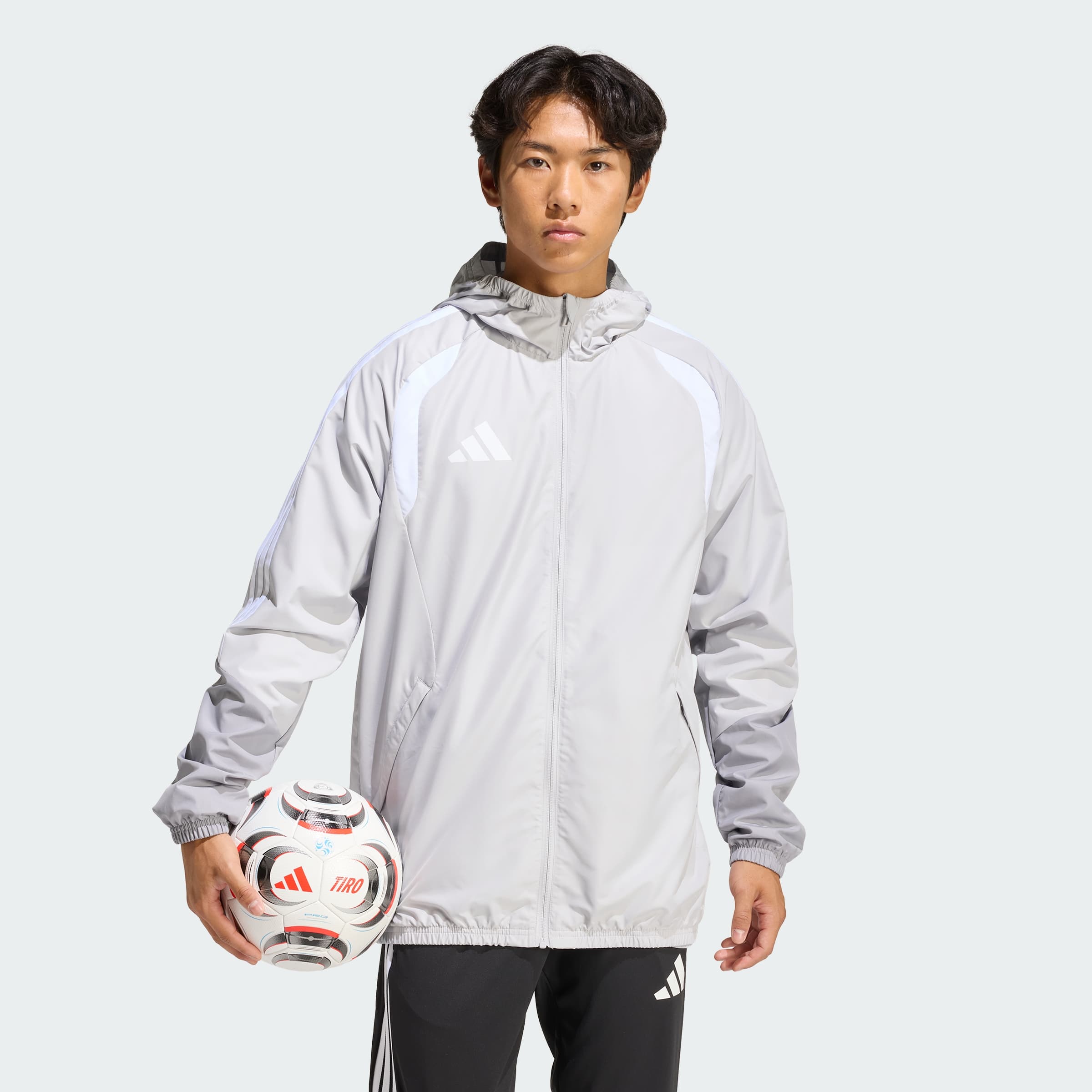adidas Men's Tiro 26 Jacket - Team Light Grey/Light Onix/White - Size S - Image 1