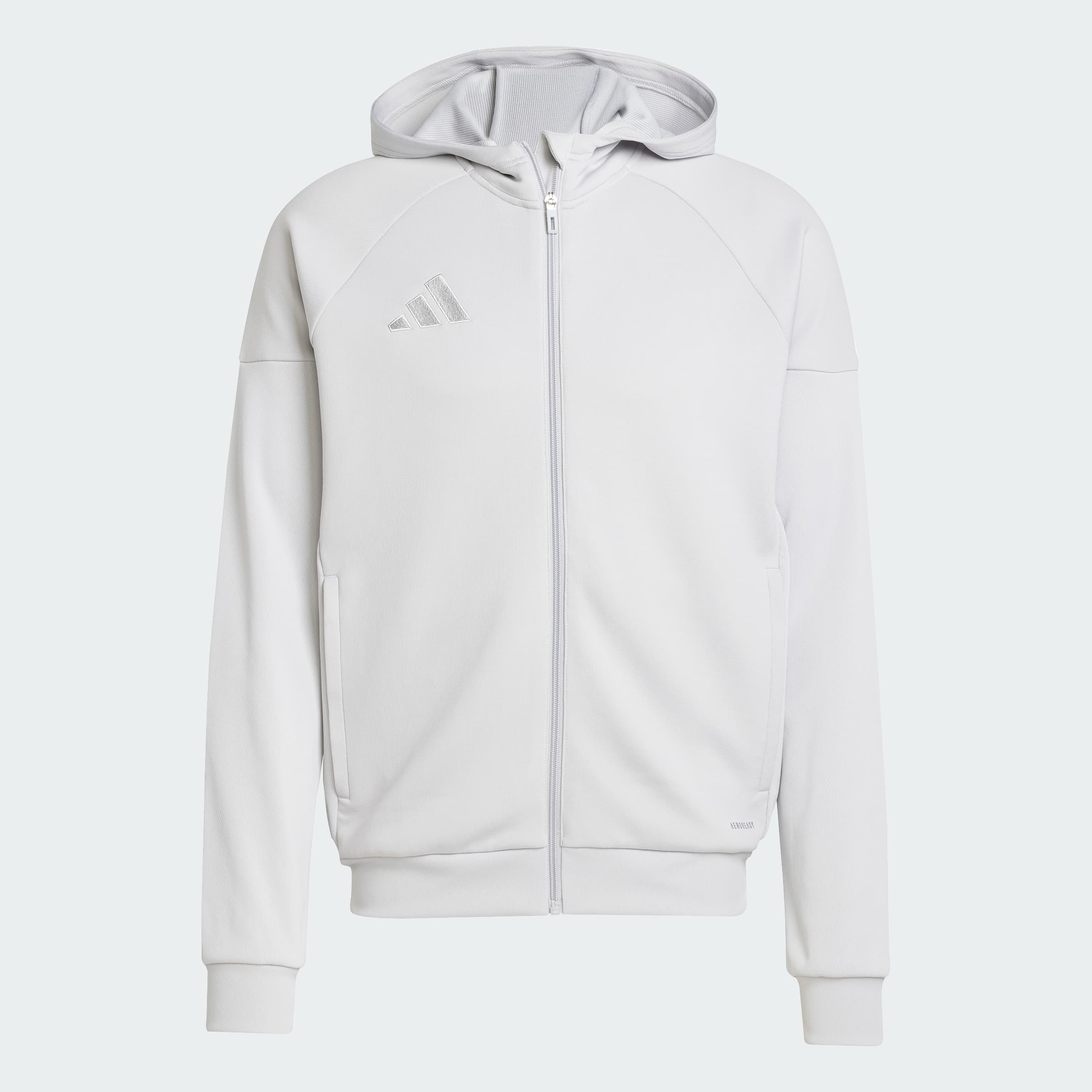 adidas Men's Tiro 25 Full-Zip Hoodie - Team Light Grey - Size S - Image 1
