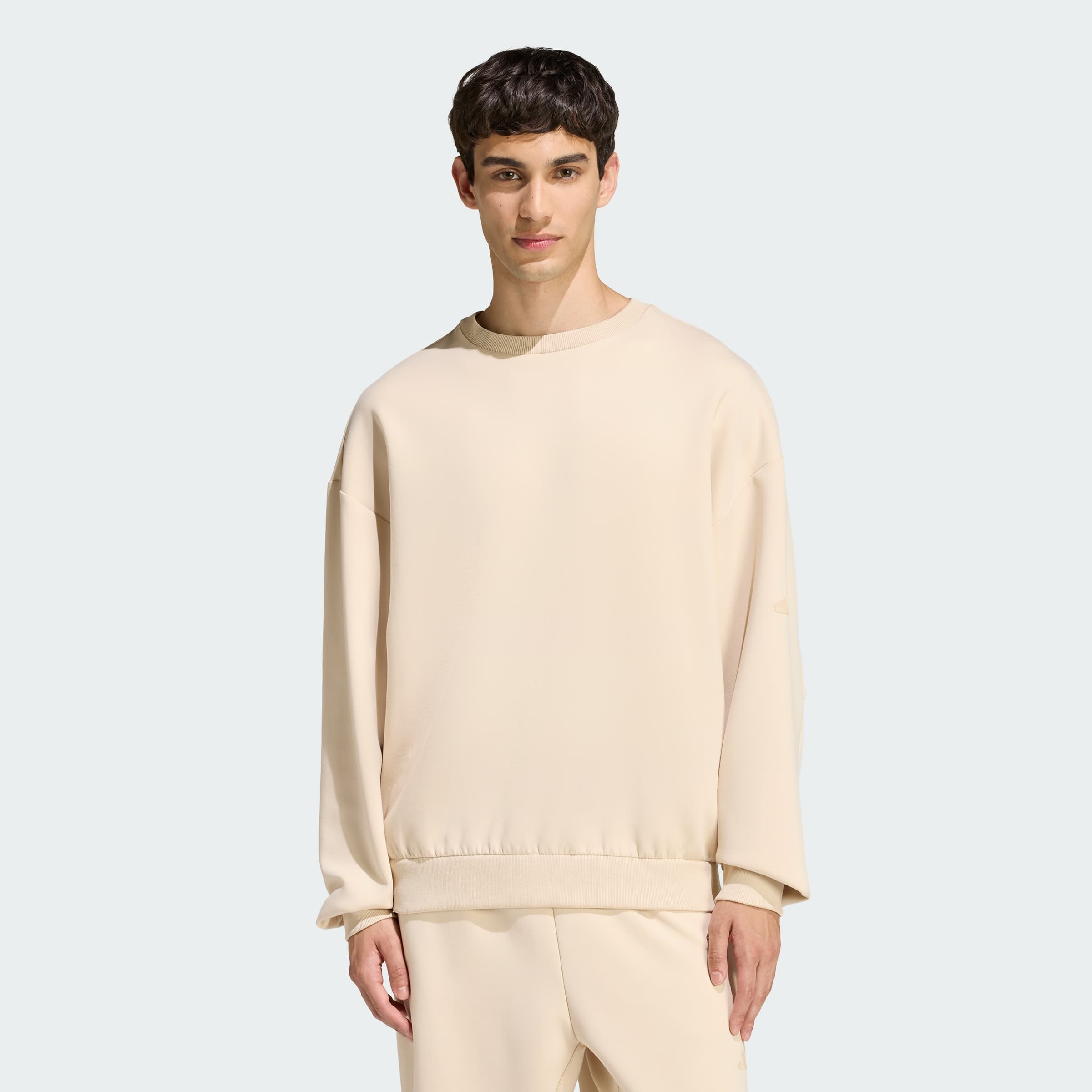 adidas Men's SOFT LUX SWEATSHIRT - Crystal Linen - Size M - Image 1