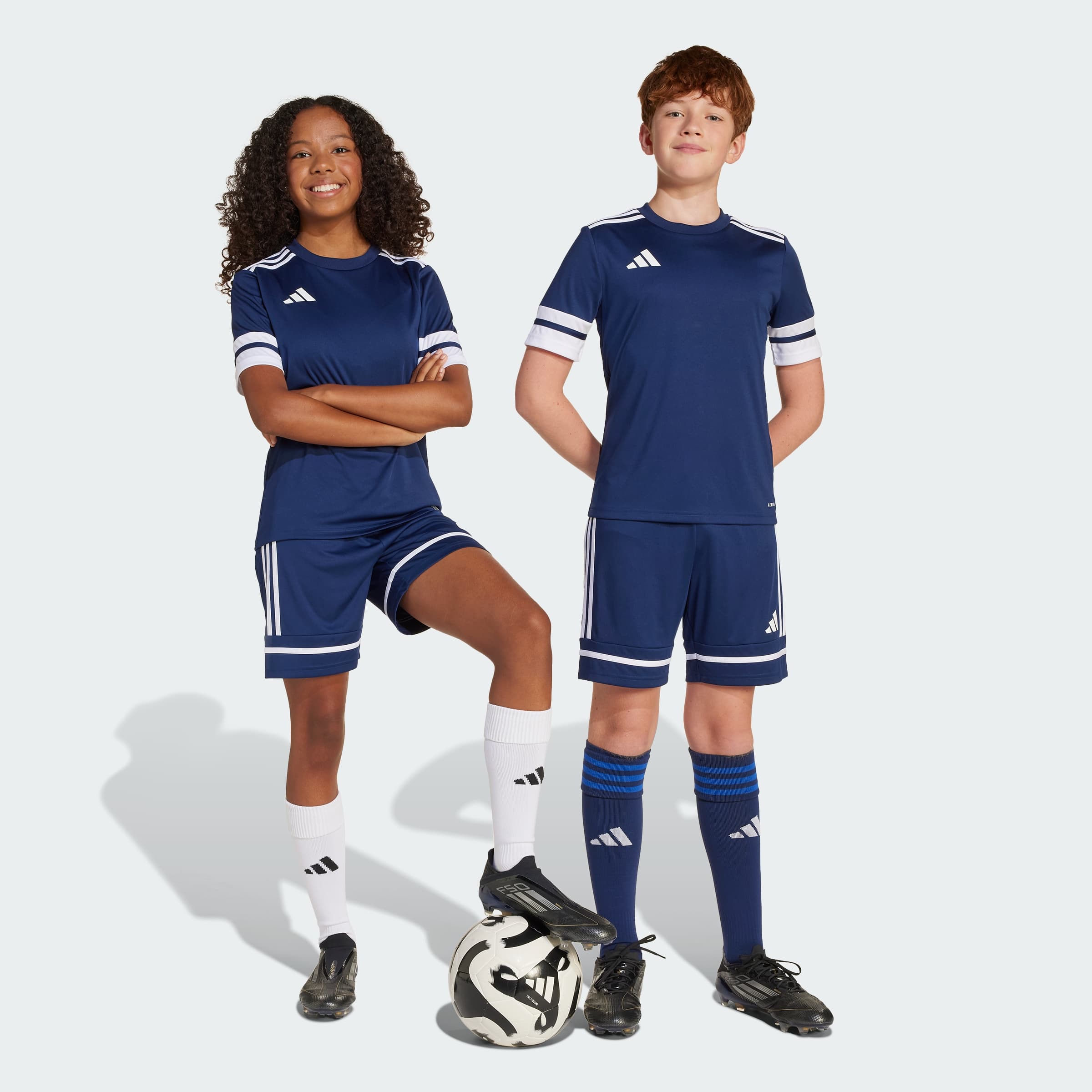 adidas Kids' Squadra 25 Shorts Kids - Team Navy Blue 2/Wh - Size M - Image 1