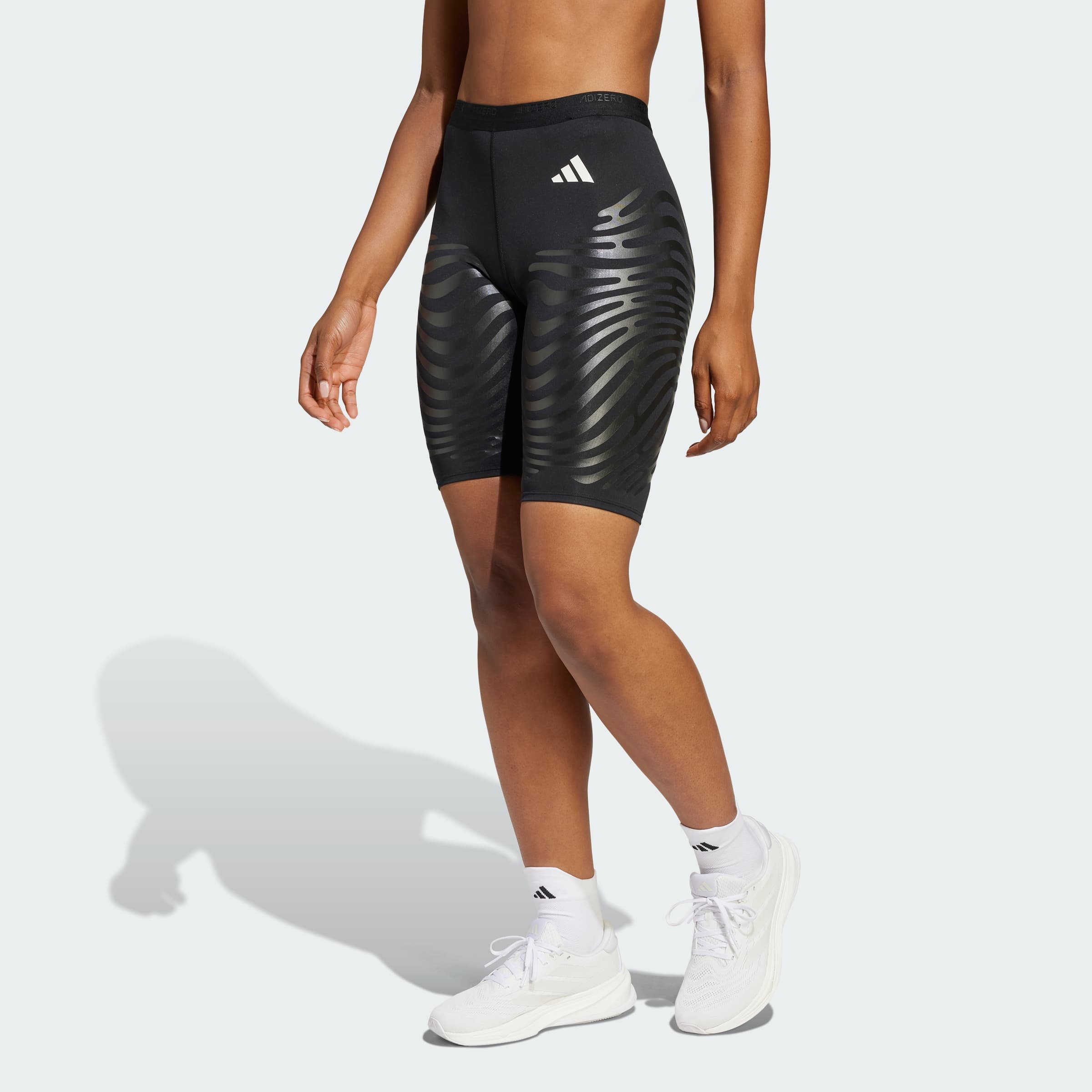adidas Women's Adizero Control Running Short Leggings - Black - Size M - Image 1