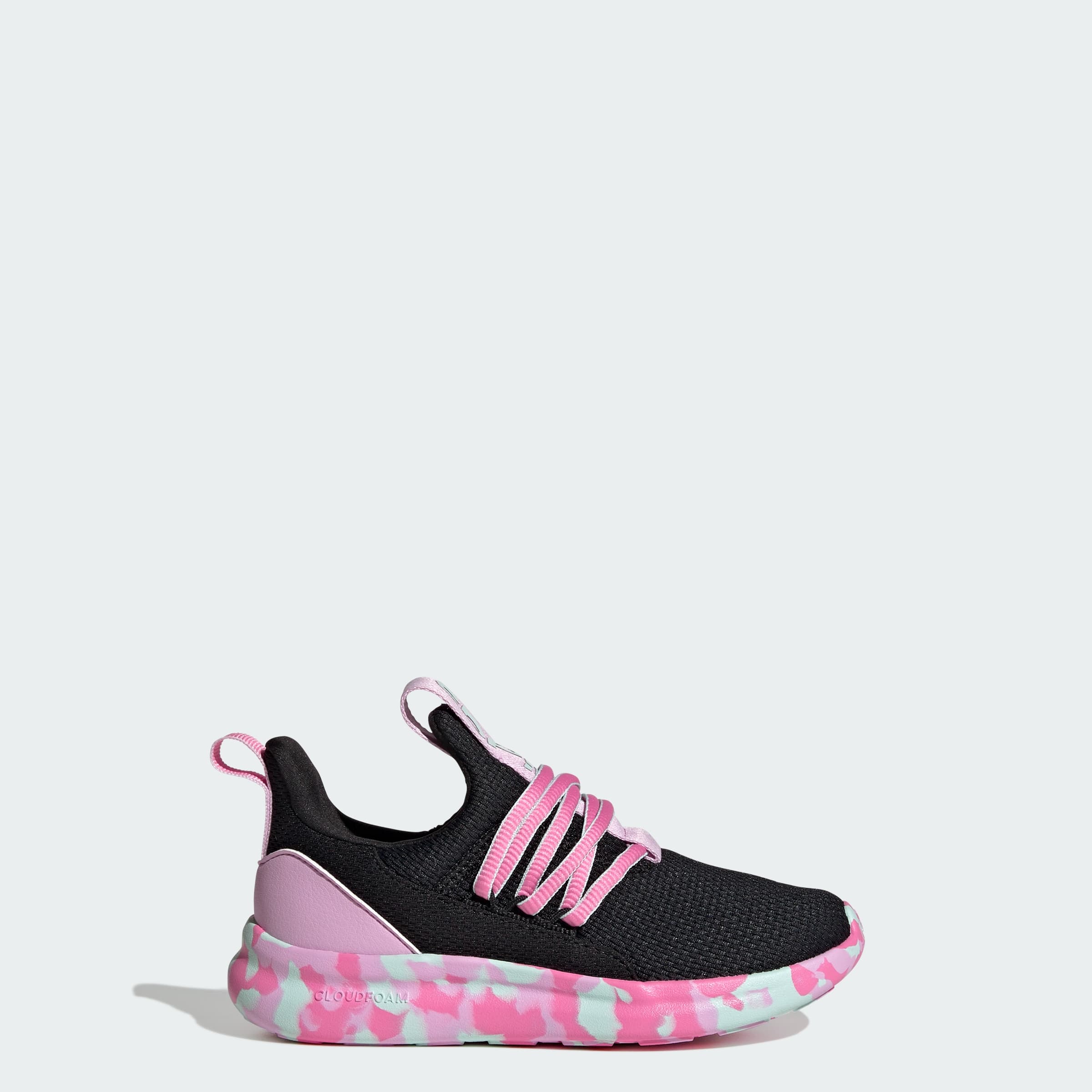 adidas Kids' Lite Racer Shoes - Core Black/Bliss Lilac/Halo Mint - Size 4.5 - Image 1